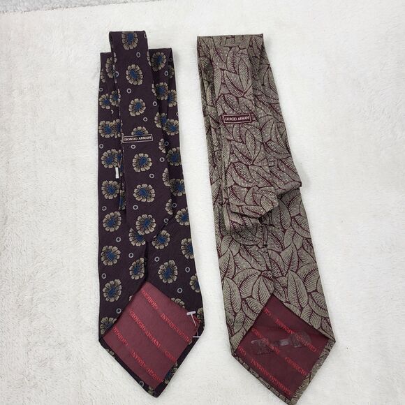 GIORGIO ARMANI lot of 2 mens standard silk ties - Picture 6 of 7